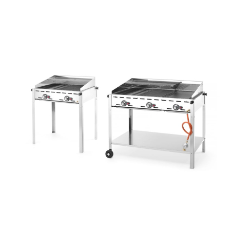 Barbecue Professionnel Gaz Green Fire 3 Br&ucirc;leurs Profi Line 17,4kW - Hendi