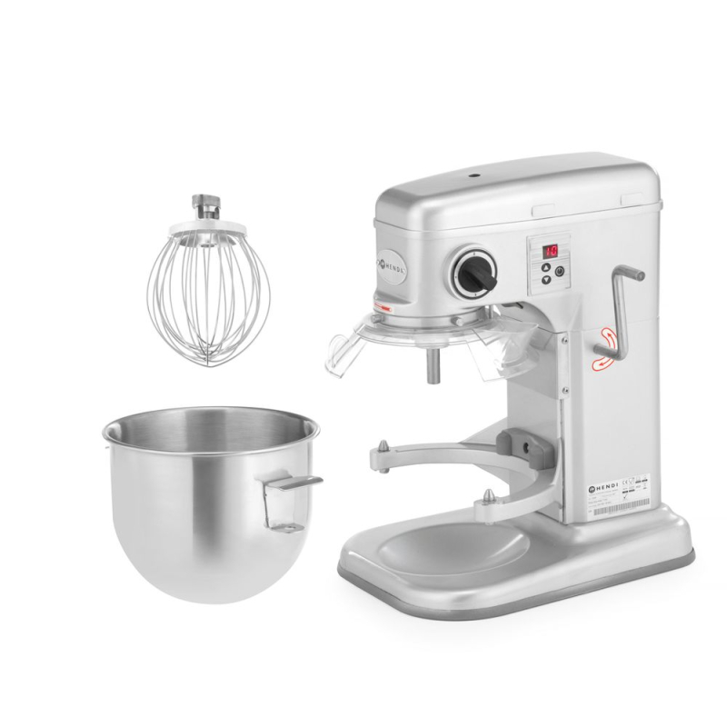 Batteur M&eacute;langeur Plan&eacute;taire Professionnel 7L Kitchen Line Argent 650W - Hendi