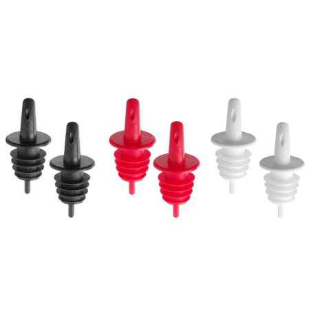 Bec-verseur &agrave; &eacute;coulement libre BarUp (6 pi&egrave;ces, noir/blanc/rouge) - Hendi