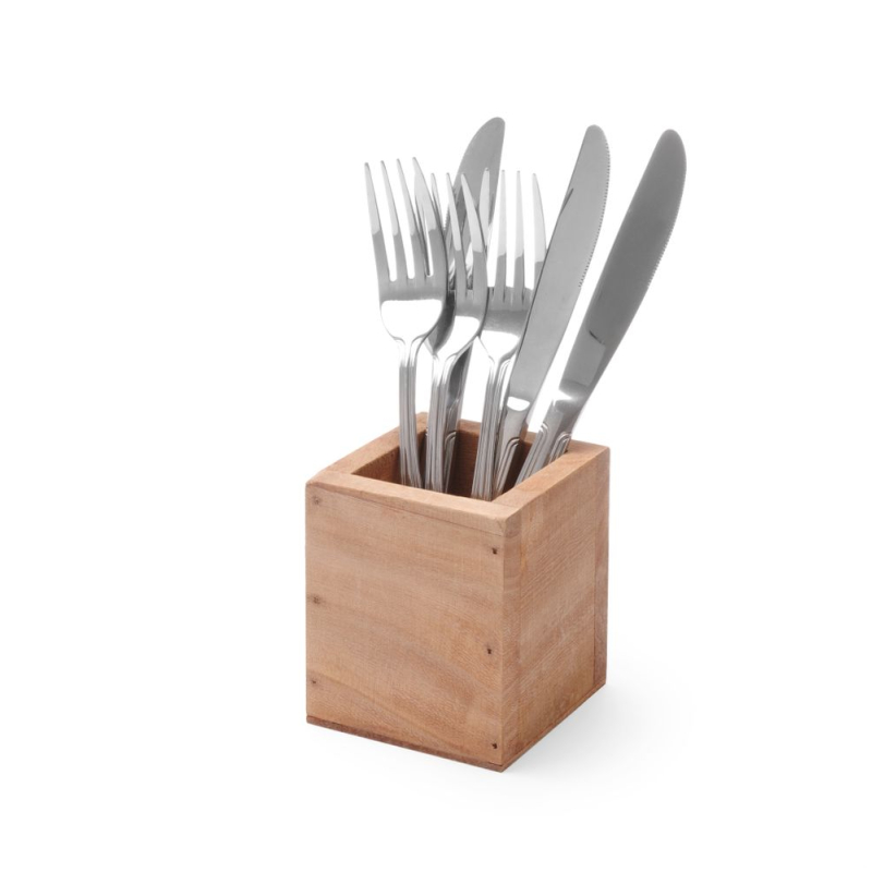 Bo&icirc;te &agrave; couverts en bois durable 80x80x(H)95mm - Hendi
