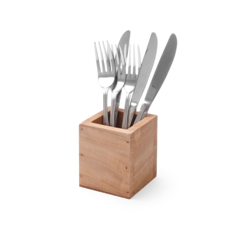 Bo&icirc;te &agrave; couverts en bois durable 80x80x(H)95mm - Hendi