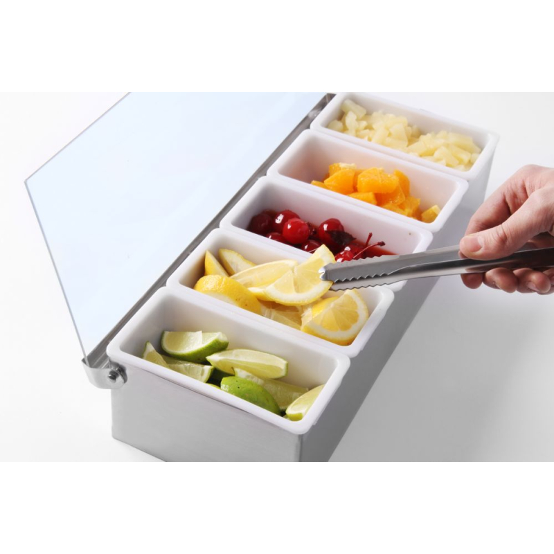Bo&icirc;te &agrave; Ingr&eacute;dients Professionnelle BarUp, Inox, 5 Bacs, Lave-Vaisselle - Hendi