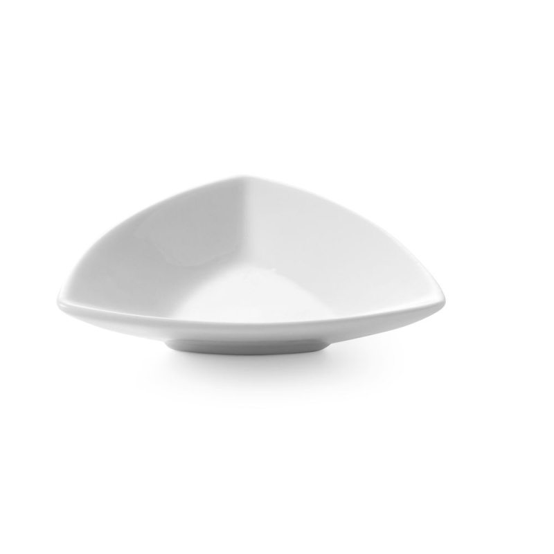 Bol &agrave; Tapas Triangulaire en Porcelaine, 6 pi&egrave;ces, 10x10cm, Compatible Lave-Vaisselle - Hendi