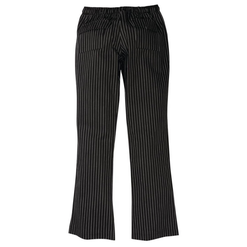 Uniseks koksbroek Baggy Chef Works zwart-wit gestreept S - Gastronoble - A940-S