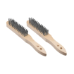 Brosse M&eacute;tallique Professionnelle en Bois avec Brins en Acier (2 pi&egrave;ces, 290mm) - Hendi