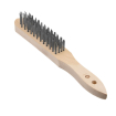 Brosse M&eacute;tallique Professionnelle en Bois avec Brins en Acier (2 pi&egrave;ces, 290mm) - Hendi