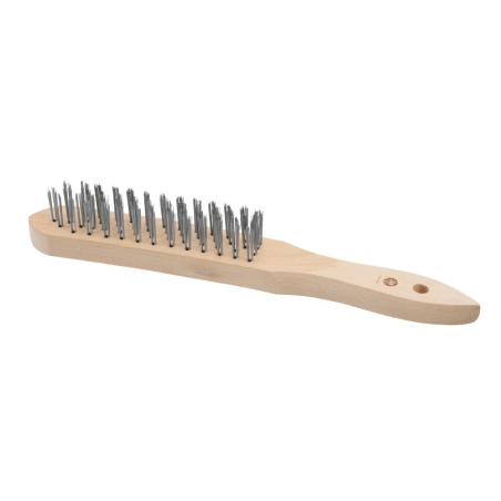 Brosse M&eacute;tallique Professionnelle en Bois avec Brins en Acier (2 pi&egrave;ces, 290mm) - Hendi