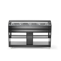 Buffet chauffant professionnel 4 bacs GN 1/1 Acier Inox Noir 1490x765x1370mm - Hendi