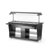 Buffet chauffant professionnel 4 bacs GN 1/1 Acier Inox Noir 1490x765x1370mm - Hendi