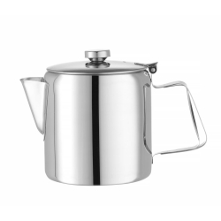 Cafeti&egrave;re et Th&eacute;i&egrave;re Professionnelle Inox 0,9L avec Couvercle &agrave; Charni&egrave;re, Mod&egrave;le Droit, ⌀120x(H)158mm - Hendi