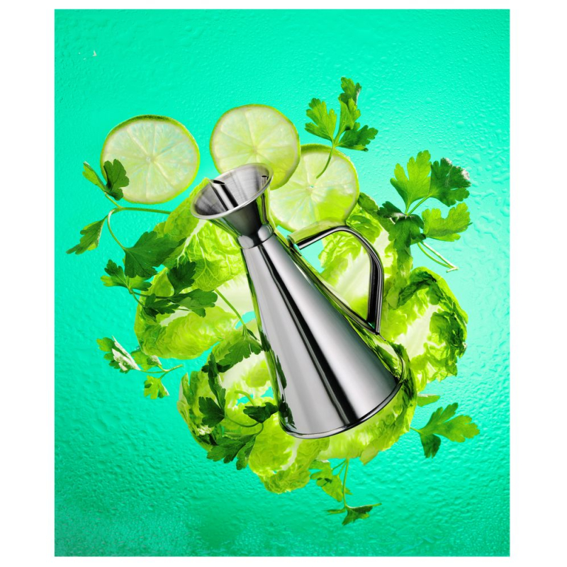 Carafe &agrave; huile d'olive 0,25L en acier inoxydable avec bec verseur - Hendi