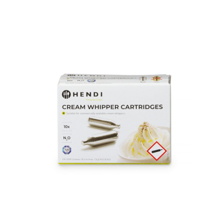 Cartouches N₂O pour siphon &agrave; chantilly, Lot de 10 - Hendi