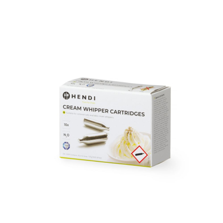 Cartouches N₂O pour siphon &agrave; chantilly, Lot de 10 - Hendi
