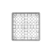 Casier de Lavage &agrave; Verres Professionnel, 9 Compartiments, 500x500x104mm - Hendi
