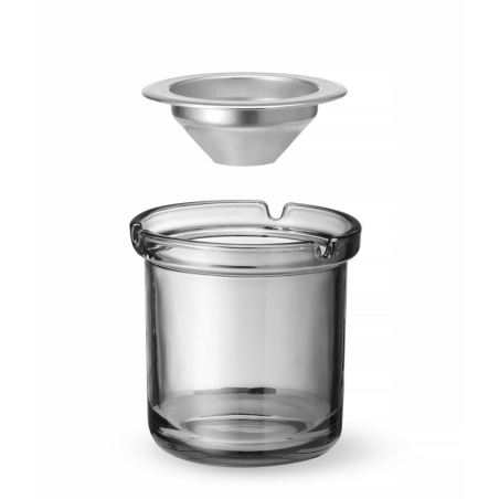 Cendrier Anti-Odeur en Verre et Inox avec Entonnoir pour Int&eacute;rieur/Ext&eacute;rieur - Hendi