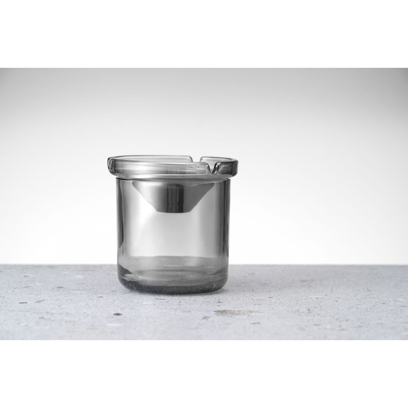 Cendrier Anti-Odeur en Verre et Inox avec Entonnoir pour Int&eacute;rieur/Ext&eacute;rieur - Hendi