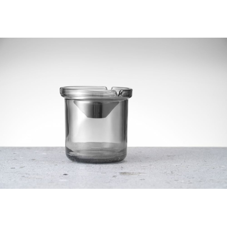 Cendrier Anti-Odeur en Verre et Inox avec Entonnoir pour Int&eacute;rieur/Ext&eacute;rieur - Hendi