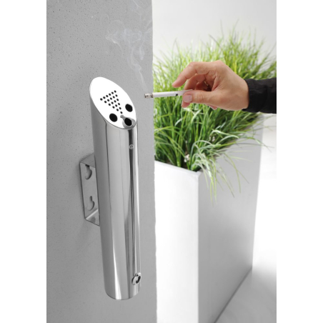 Cendrier mural professionnel en Inox ⌀75x(H)460mm - Hendi