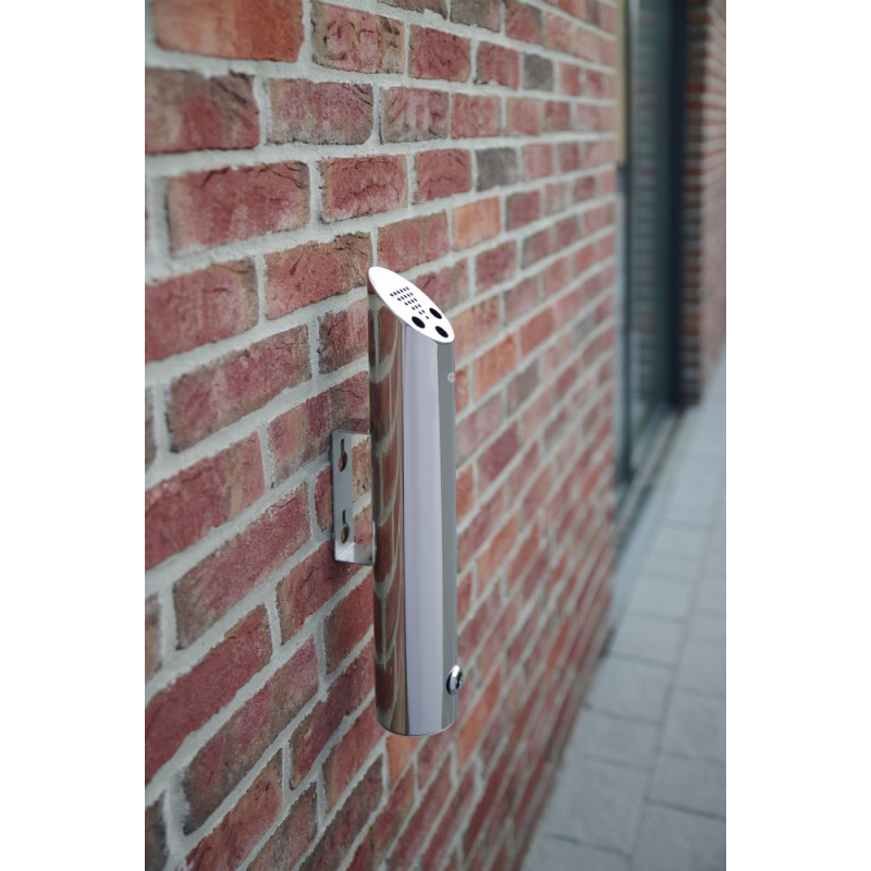 Cendrier mural professionnel en Inox ⌀75x(H)460mm - Hendi