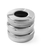 Cendrier professionnel en acier inoxydable avec couvercle, lot de 3, &Oslash;90xH28mm - Hendi