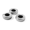 Cendrier professionnel en acier inoxydable avec couvercle, lot de 3, &Oslash;90xH28mm - Hendi
