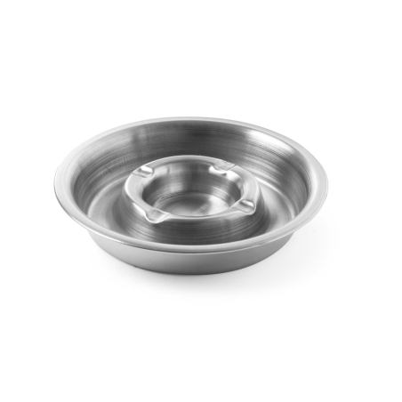 Cendrier Rond en Acier Inoxydable avec Rebord, ⌀160mm - Hendi