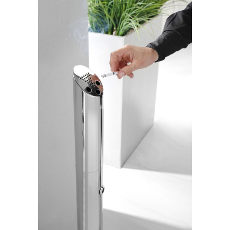 Cendrier sur Pied Professionnel HENDI &Oslash;170x(H)920mm Acier Inoxydable - Hendi