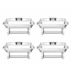 Chafing dish professionnel, set de 4, Acier inoxydable, GN 1/1, 7,5L - Hendi