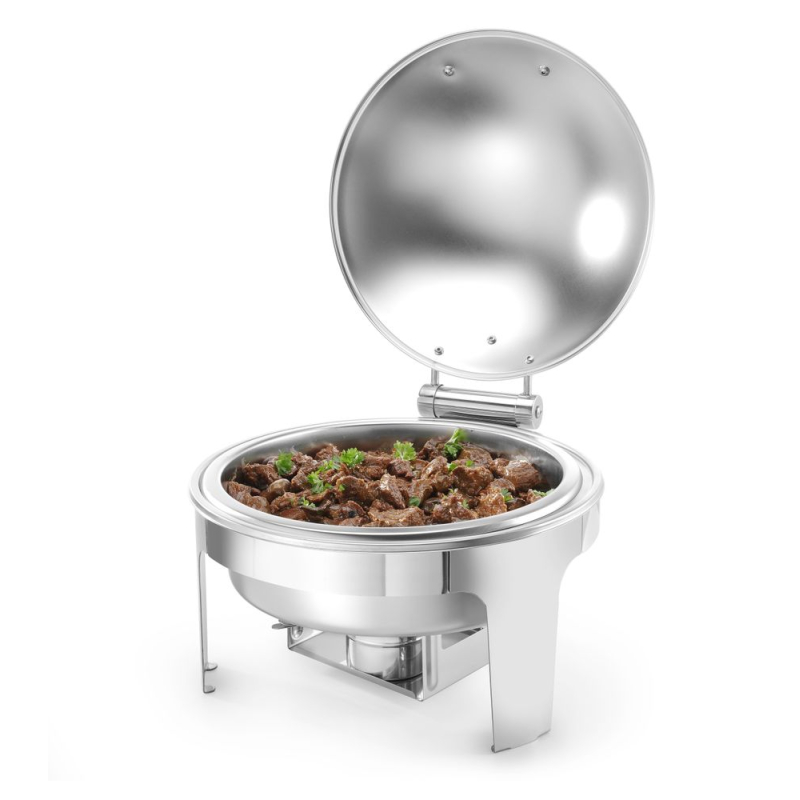 Chafing Dish Rond Professionnel Acier Inoxydable Satin&eacute; 6L - Hendi
