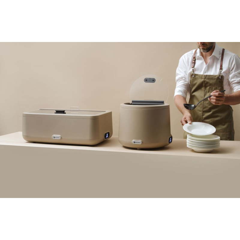 Chafing Dish UNIQ &Eacute;lectrique Beige Robert Bronwasser, Digital, 700W, 4L - Hendi