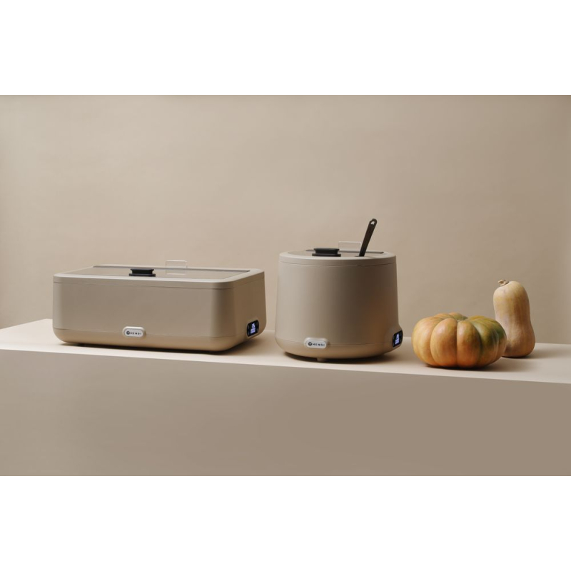 Chafing Dish UNIQ &Eacute;lectrique Beige Robert Bronwasser, Digital, 700W, 4L - Hendi