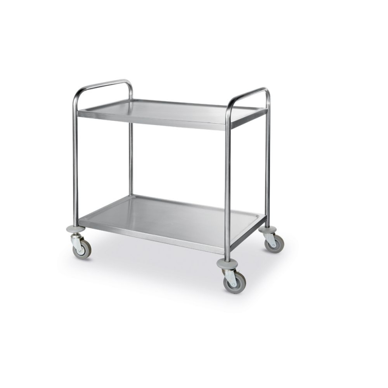 Chariot de Service Inox 2 Plateaux Anti-Bruit 905x585mm - Hendi