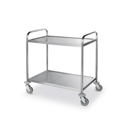 Chariot de Service Inox 2 Plateaux Anti-Bruit 905x585mm - Hendi