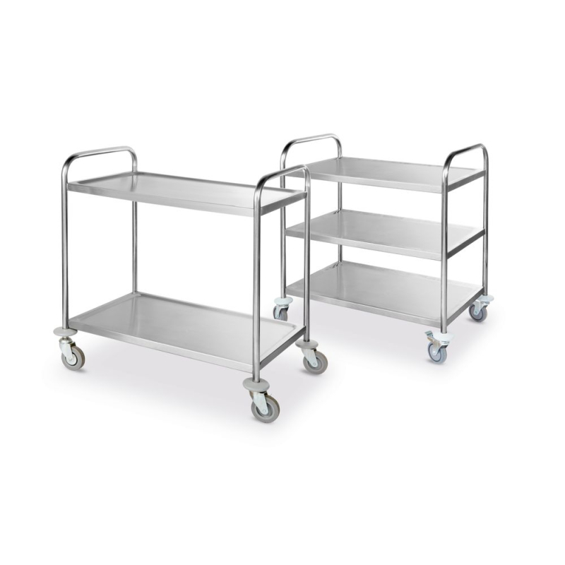 Chariot de Service Inox 2 Plateaux Anti-Bruit 905x585mm - Hendi