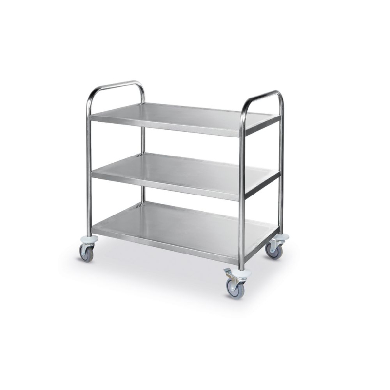 Chariot de service professionnel inox 3 &eacute;tag&egrave;res 905x585x945mm - Hendi