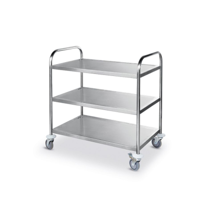 Chariot de service professionnel inox 3 &eacute;tag&egrave;res 905x585x945mm - Hendi