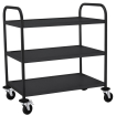 Chariot de service professionnel noir mat 3 &eacute;tag&egrave;res inox - Hendi