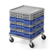 Chariot de Transport Universel AmerBox pour Casiers de Lavage 500x500mm, Gris Clair - Hendi