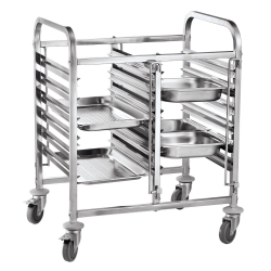 Chariot porte-plateaux double 12 x GN 1/1 professionnel 810x610x960mm - Hendi