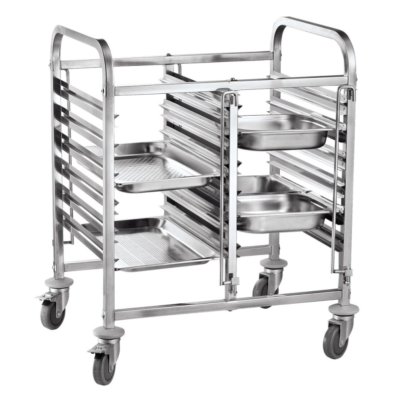 Chariot porte-plateaux double 12 x GN 1/1 professionnel 810x610x960mm - Hendi