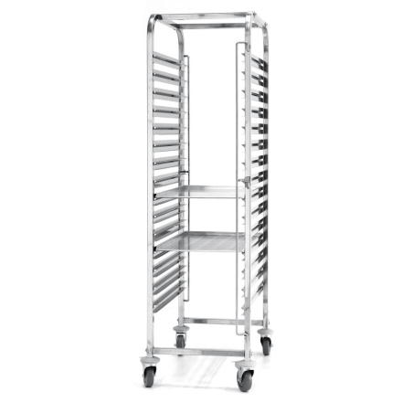 Chariot Porte-Plateaux Professionnel 15 Niveaux (600x400 mm) en Inox - Hendi