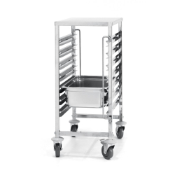Chariot porte-plateaux professionnel GN 1/1, 7 niveaux, avec plan de travail - Hendi
