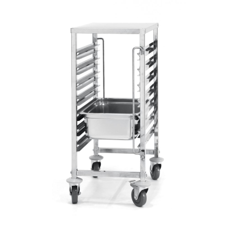 Chariot porte-plateaux professionnel GN 1/1, 7 niveaux, avec plan de travail - Hendi