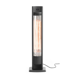 Chauffage de terrasse infrarouge carbone, 2000W, int&eacute;rieur/ext&eacute;rieur, avec t&eacute;l&eacute;commande et minuterie - Hendi