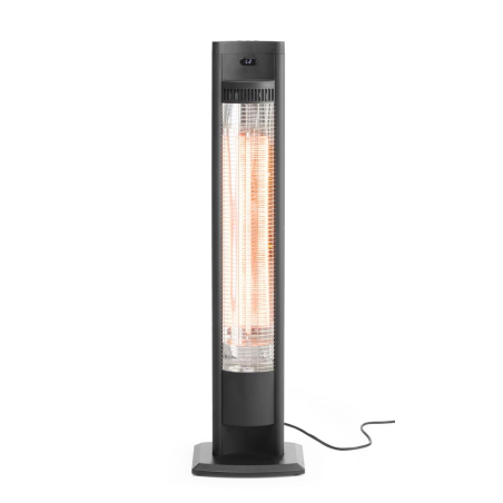 Chauffage de terrasse infrarouge carbone, 2000W, int&eacute;rieur/ext&eacute;rieur, avec t&eacute;l&eacute;commande et minuterie - Hendi