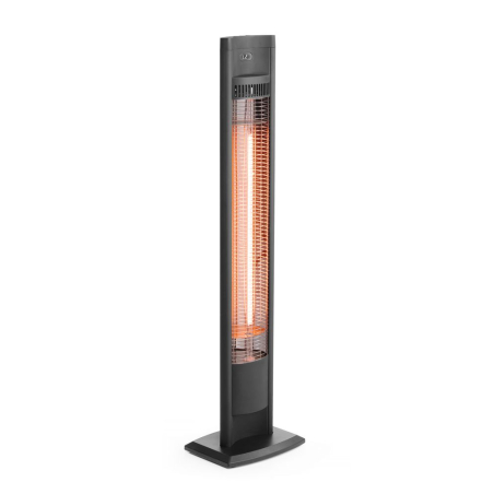 Chauffage de terrasse infrarouge carbone, 2000W, int&eacute;rieur/ext&eacute;rieur, avec t&eacute;l&eacute;commande et minuterie - Hendi
