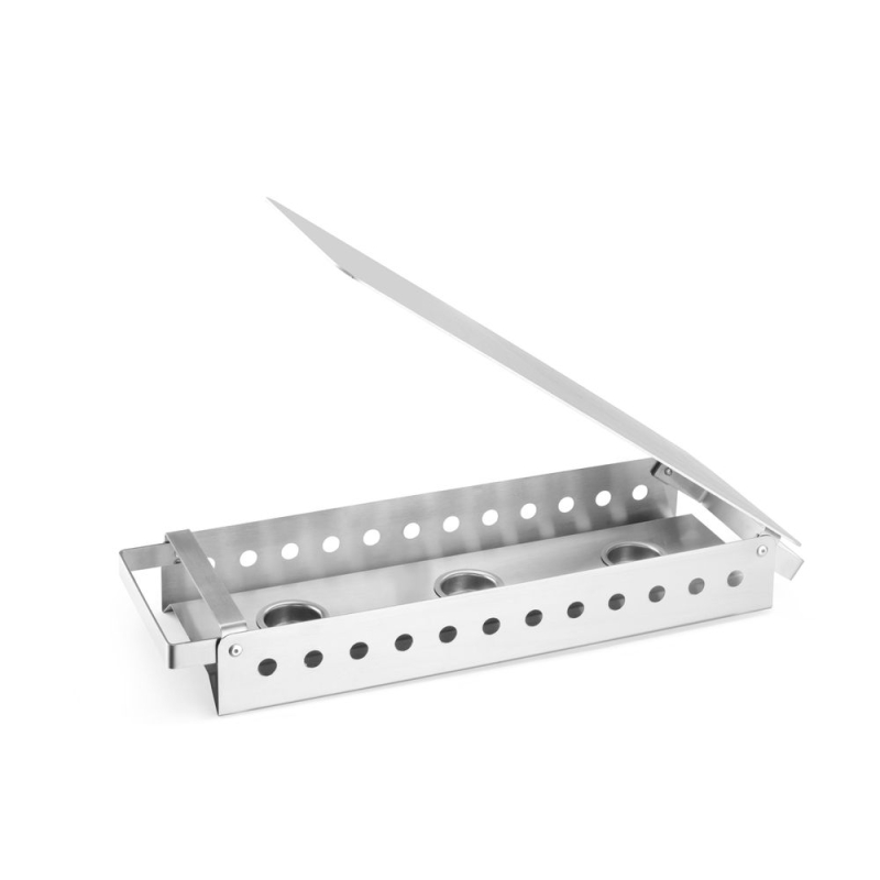 Chauffe-plat en inox avec 3 porte-bougies 450x180mm - Hendi