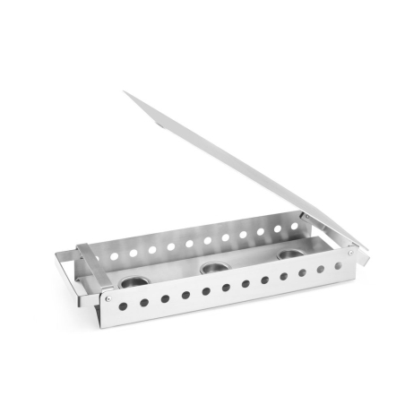 Chauffe-plat en inox avec 3 porte-bougies 450x180mm - Hendi