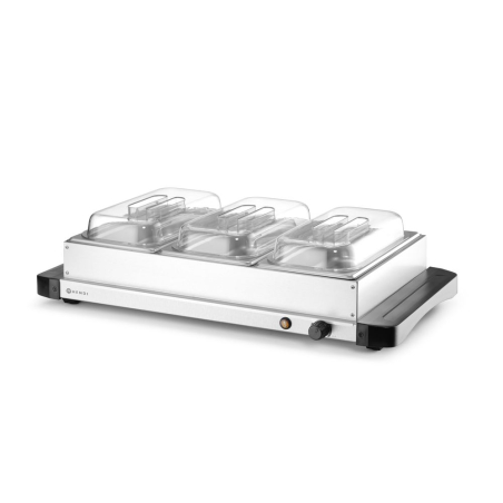 Chauffe-Plats Buffet &Eacute;lectrique Professionnel avec 3 Bacs GN 1/3, Temp&eacute;rature 40-75&deg;C - Hendi