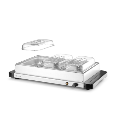 Chauffe-Plats Buffet &Eacute;lectrique Professionnel avec 3 Bacs GN 1/3, Temp&eacute;rature 40-75&deg;C - Hendi